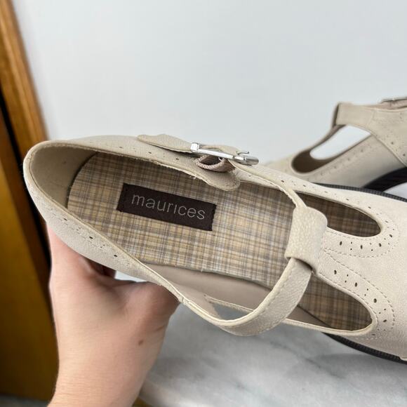 Maurices Cream Y2K Chunky Mary Jane Platform Heels (Sz 8.5) - Picture 8 of 12